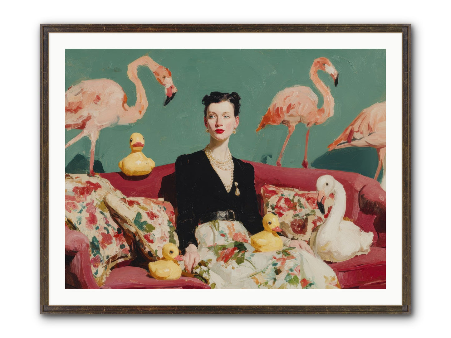 The Portraits Of Politesse Framed Print - Slimwoods Black/Gold 40x30