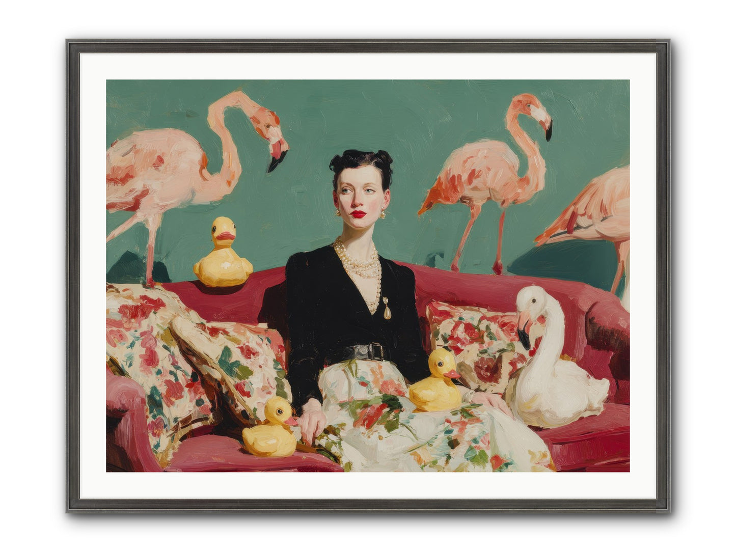 The Portraits Of Politesse Framed Print - Slimwoods Black/Silver 40x30