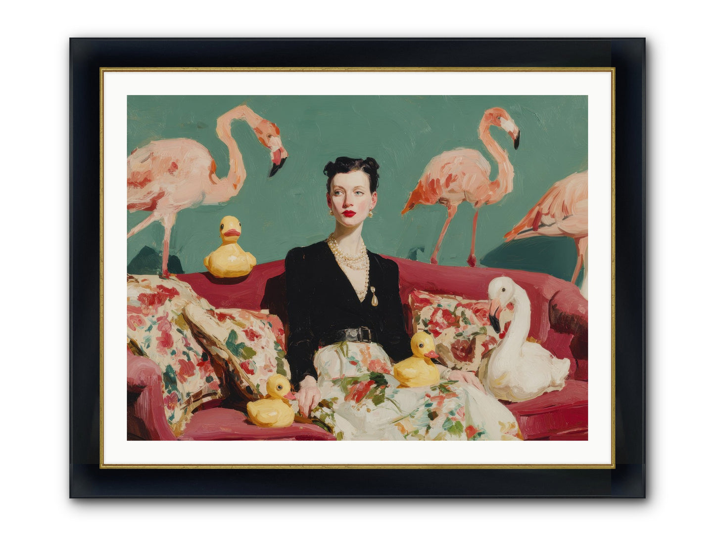 The Portraits Of Politesse Framed Print - Wide Black w/Gold 40x30