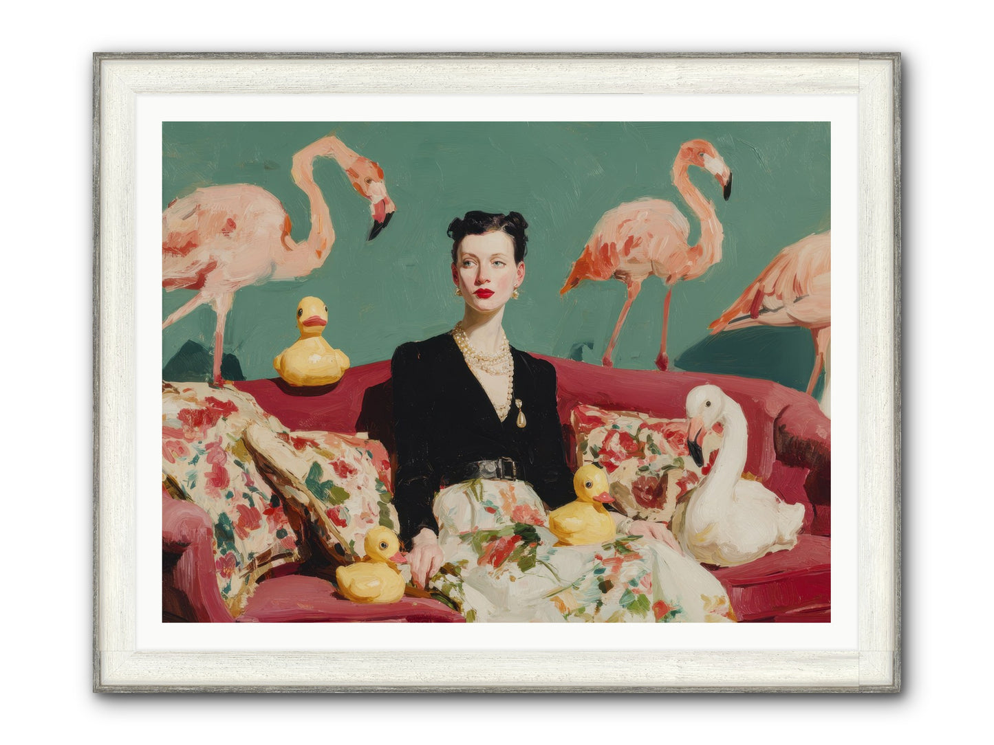 The Portraits Of Politesse Framed Print - Driftwood White 48x36