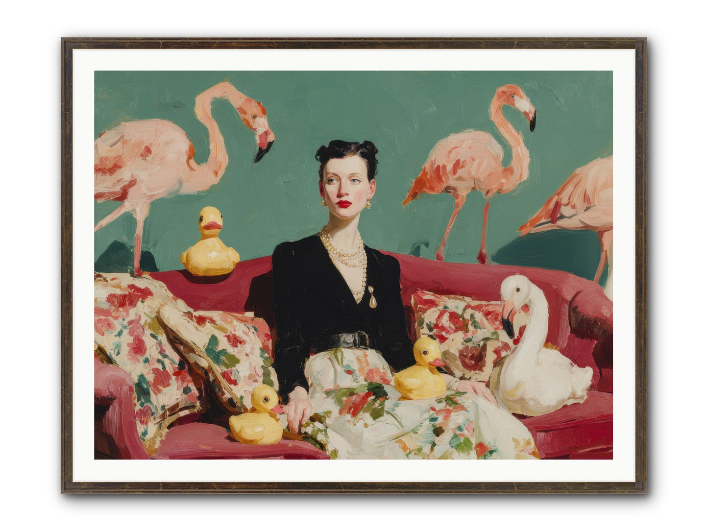 The Portraits Of Politesse Framed Print - Slimwoods Black/Gold 48x36