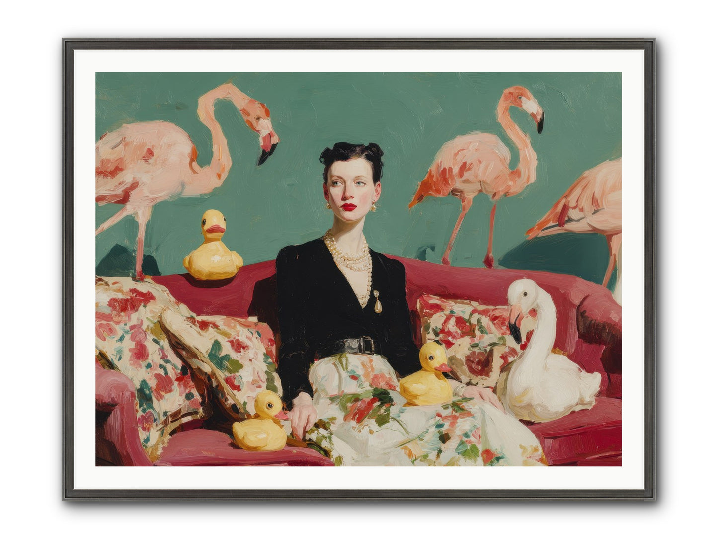 The Portraits Of Politesse Framed Print - Slimwoods Black/Silver 48x36