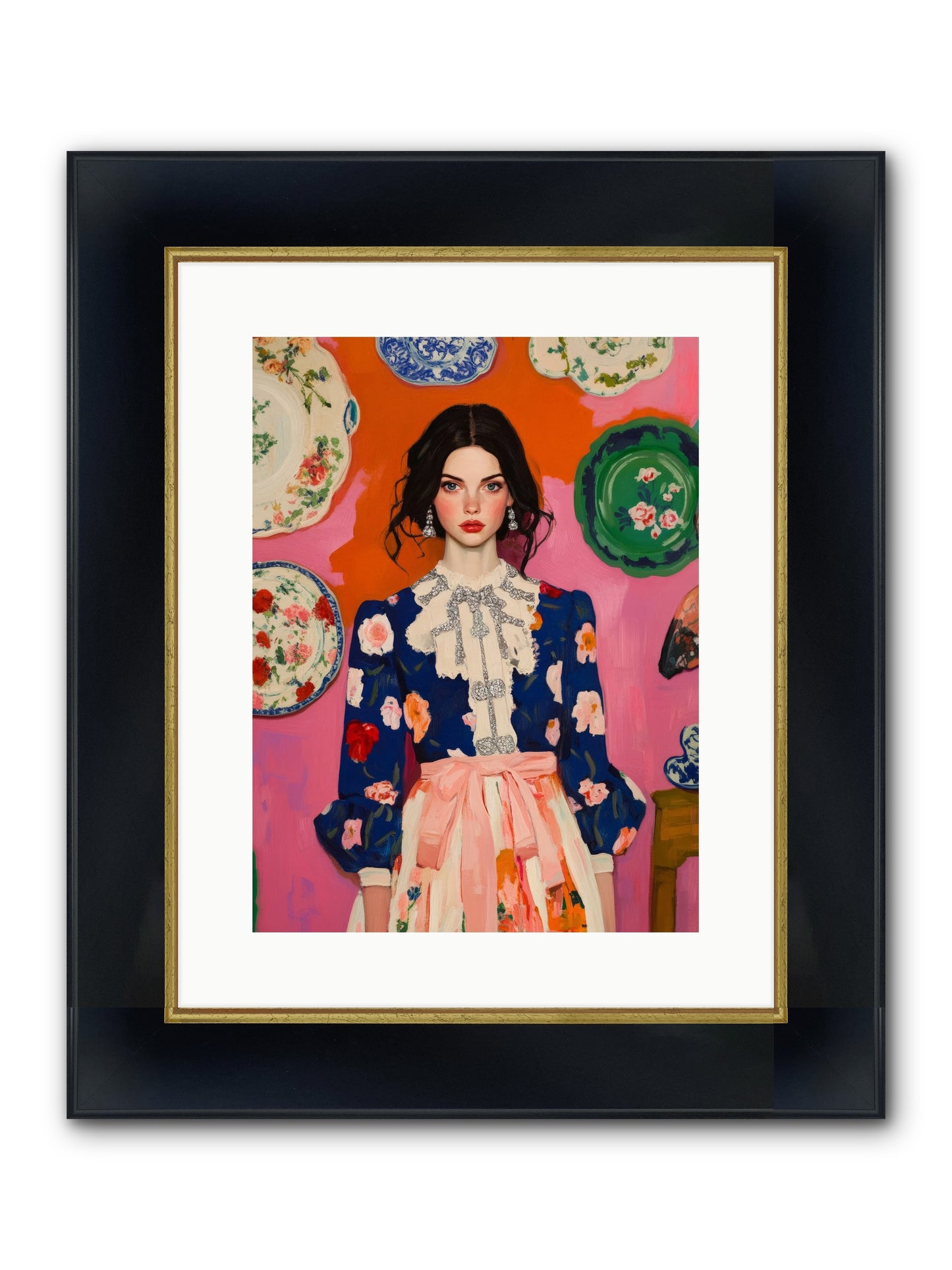 The Queen Anne Society Framed Print - Wide Black w/Gold 12x16