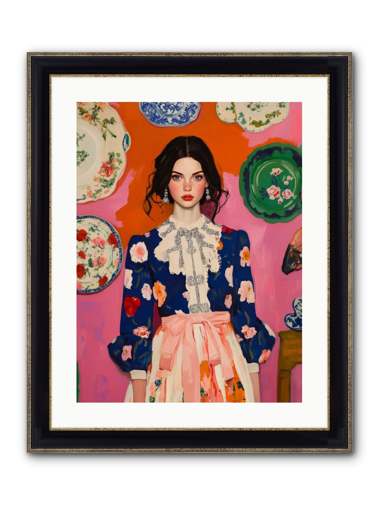 The Queen Anne Society Framed Print - Black & Gold 18x24