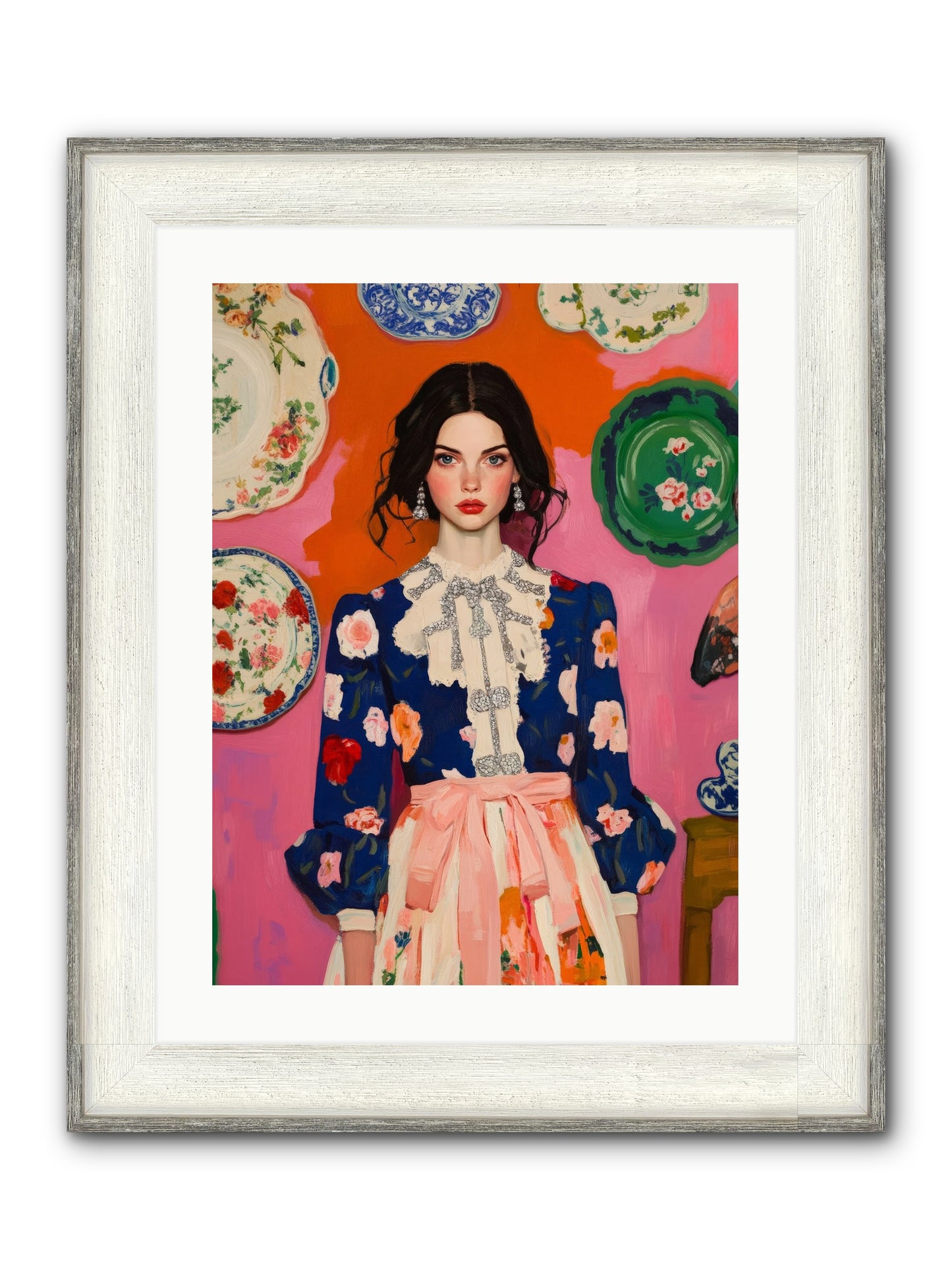 The Queen Anne Society Framed Print - Driftwood White 18x24