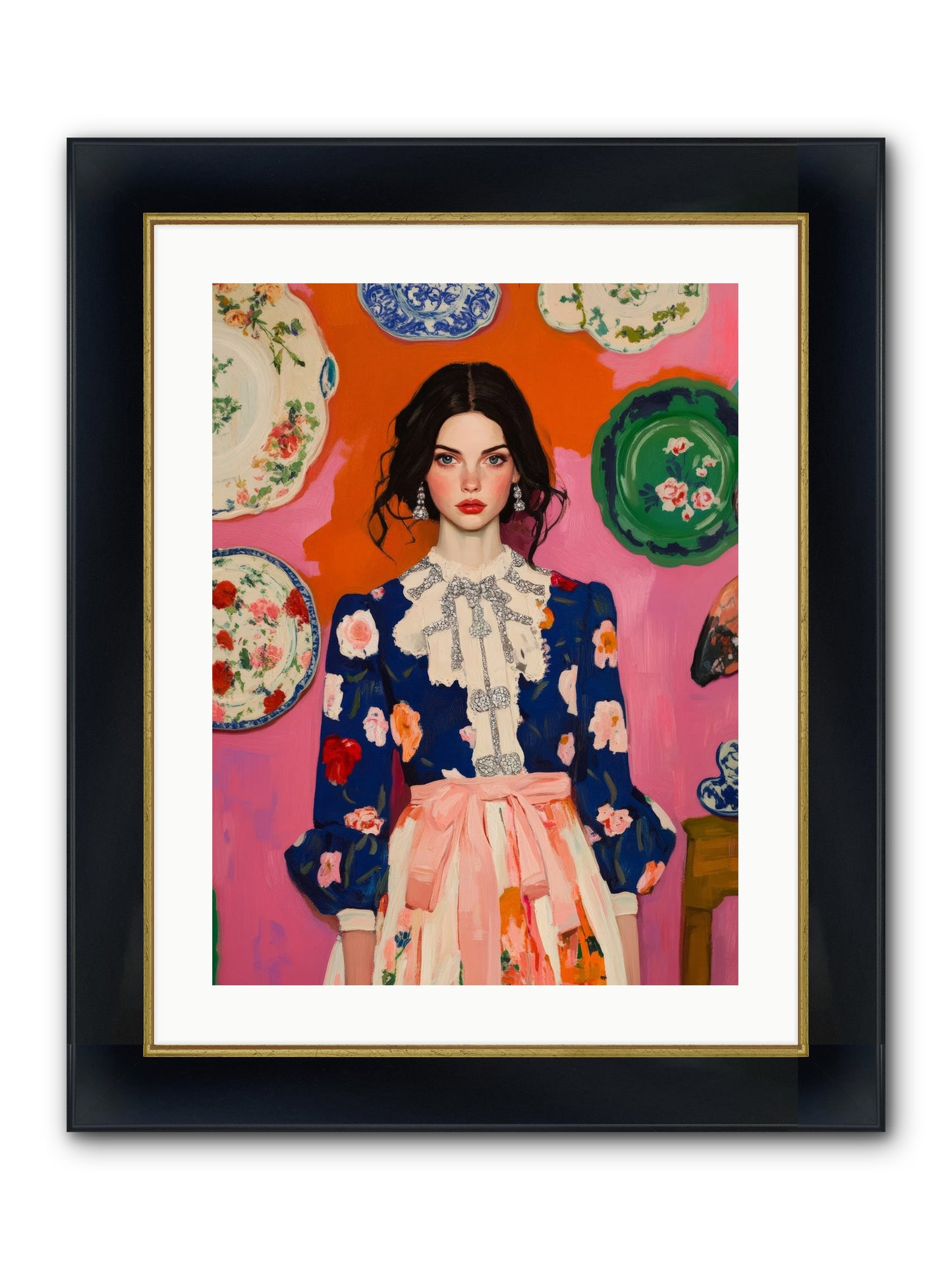 The Queen Anne Society Framed Print - Wide Black w/Gold 18x24