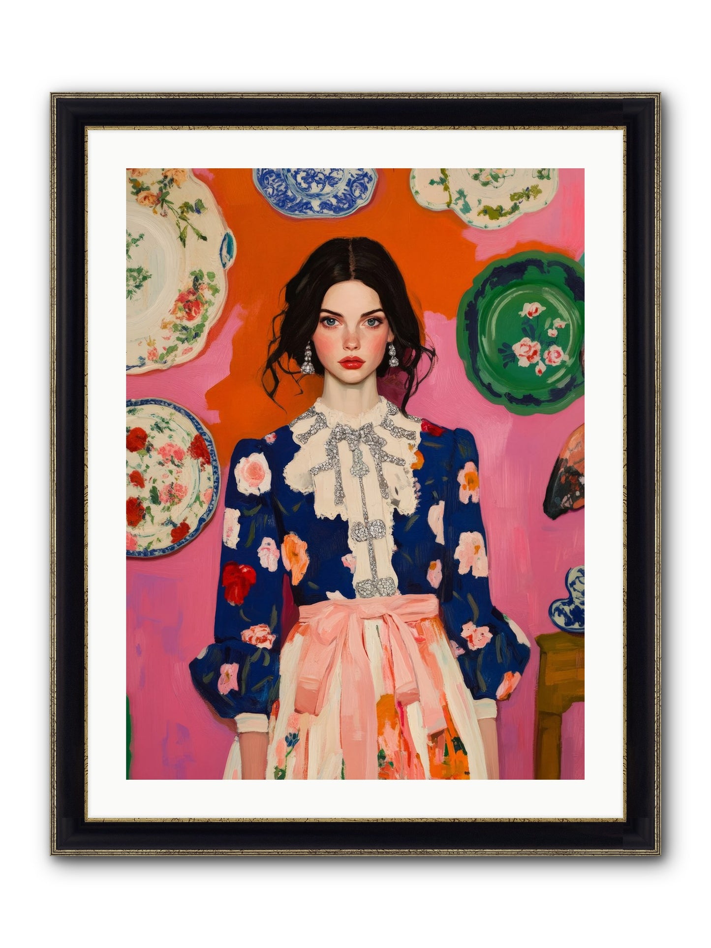 The Queen Anne Society Framed Print - Black & Gold 24x32