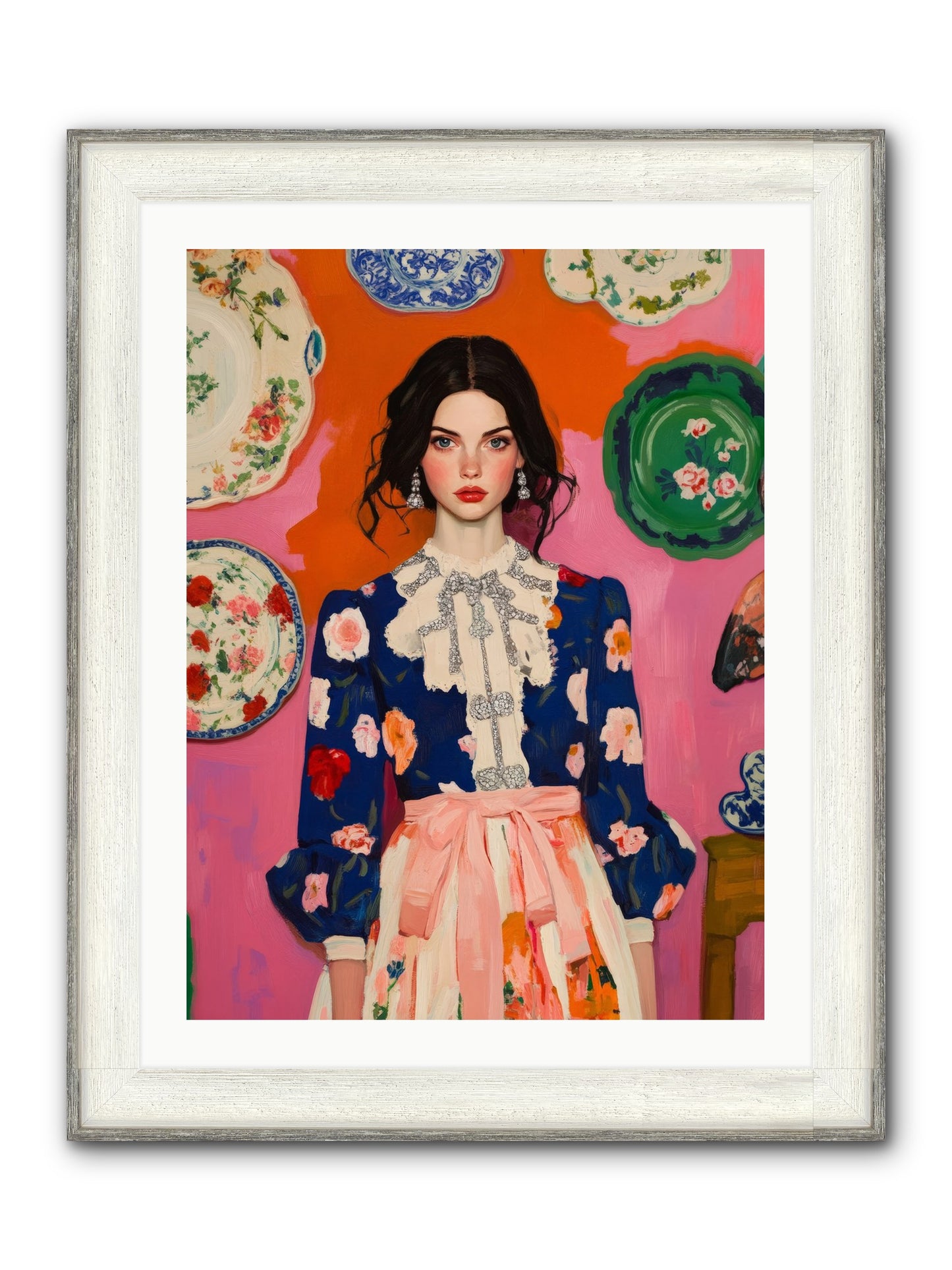 The Queen Anne Society Framed Print - Driftwood White 24x32