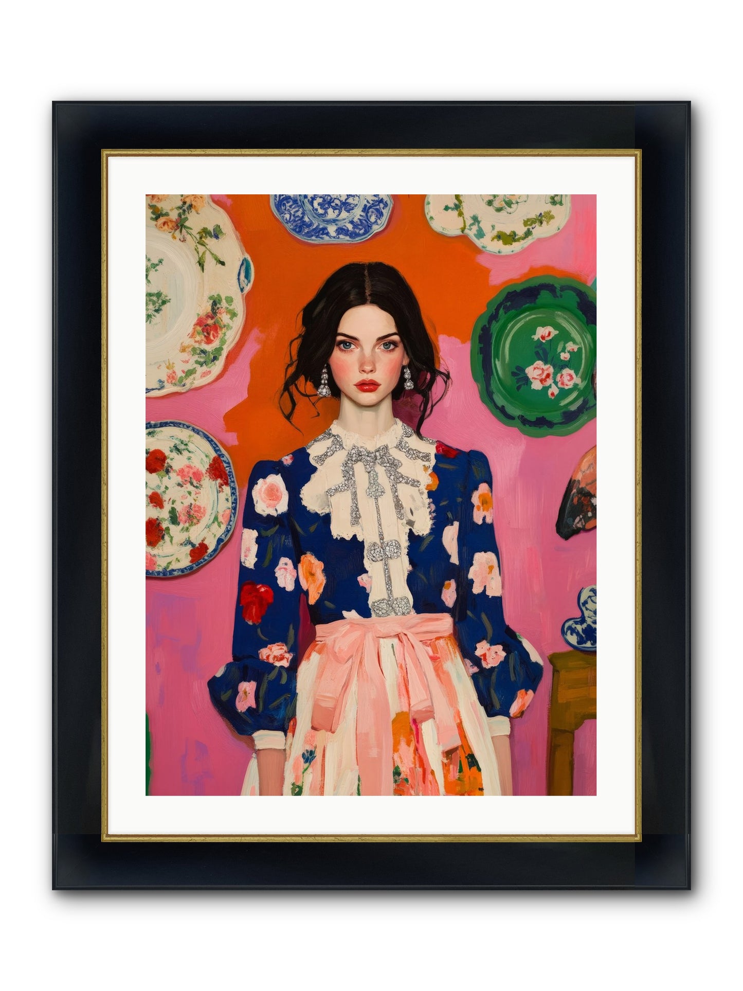 The Queen Anne Society Framed Print - Wide Black w/Gold 24x32