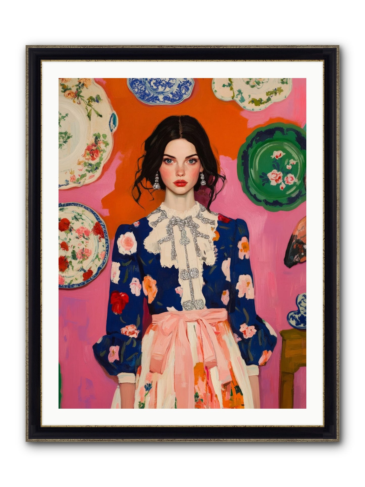 The Queen Anne Society Framed Print - Black & Gold 30x40