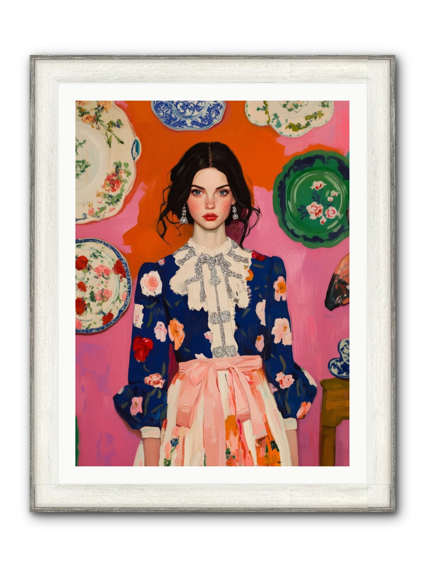 The Queen Anne Society Framed Print - Driftwood White 30x40