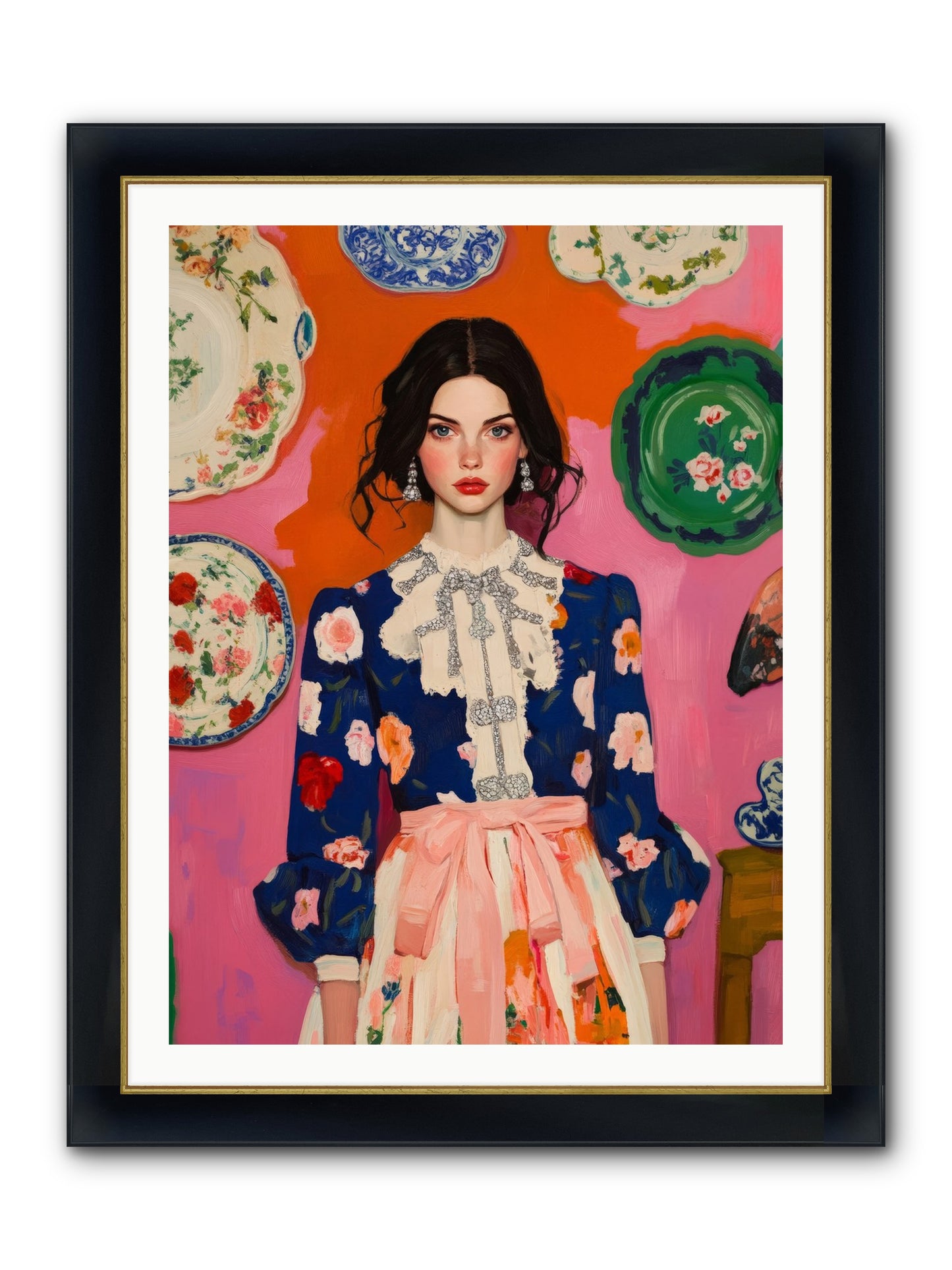 The Queen Anne Society Framed Print - Wide Black w/Gold 30x40