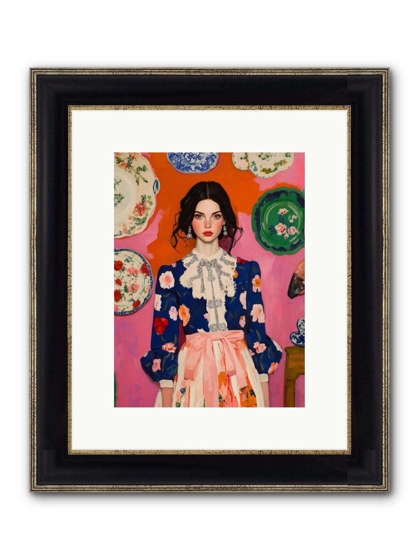 The Queen Anne Society Framed Print - Black & Gold 9x12