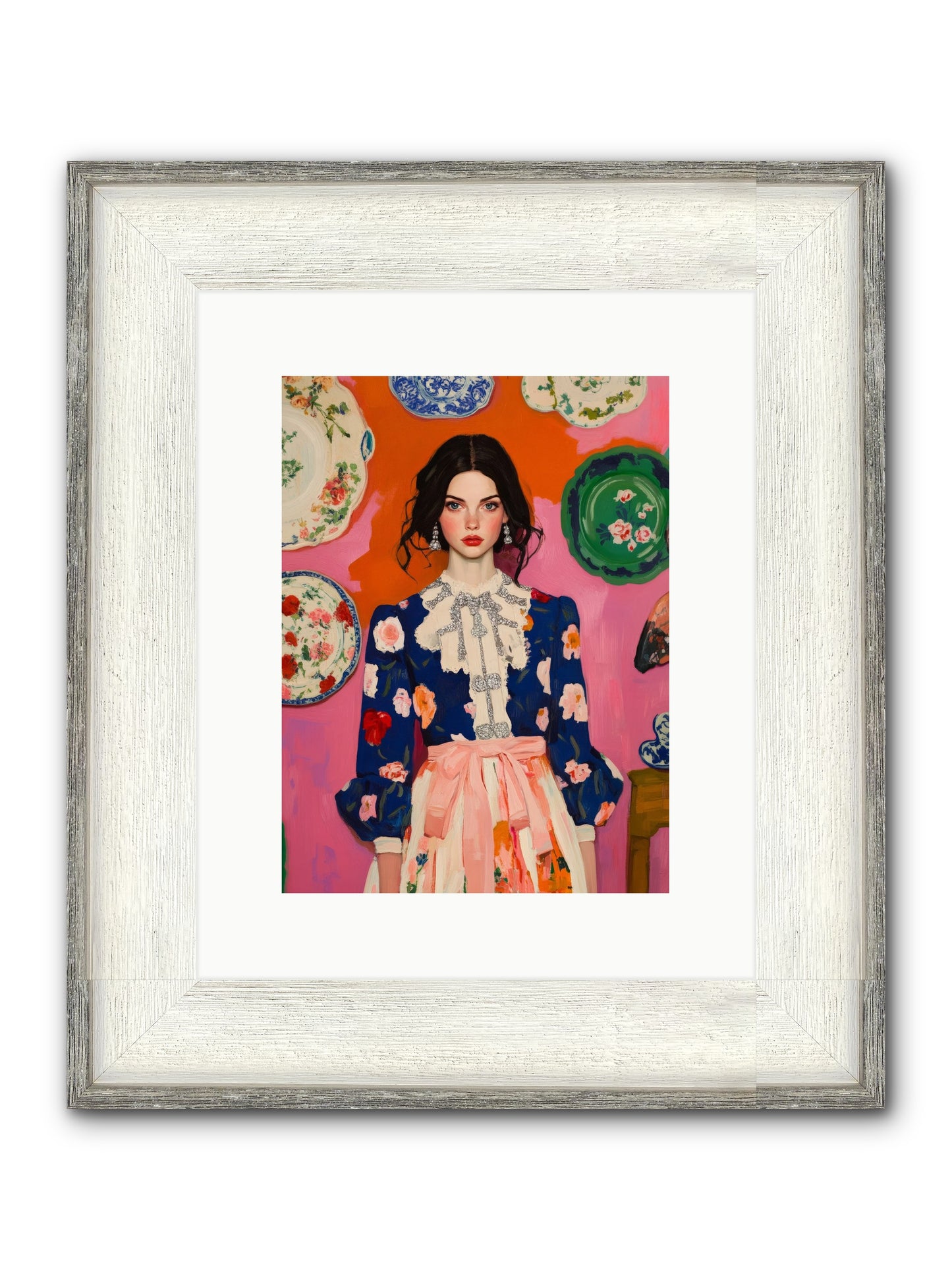 The Queen Anne Society Framed Print - Driftwood White 9x12