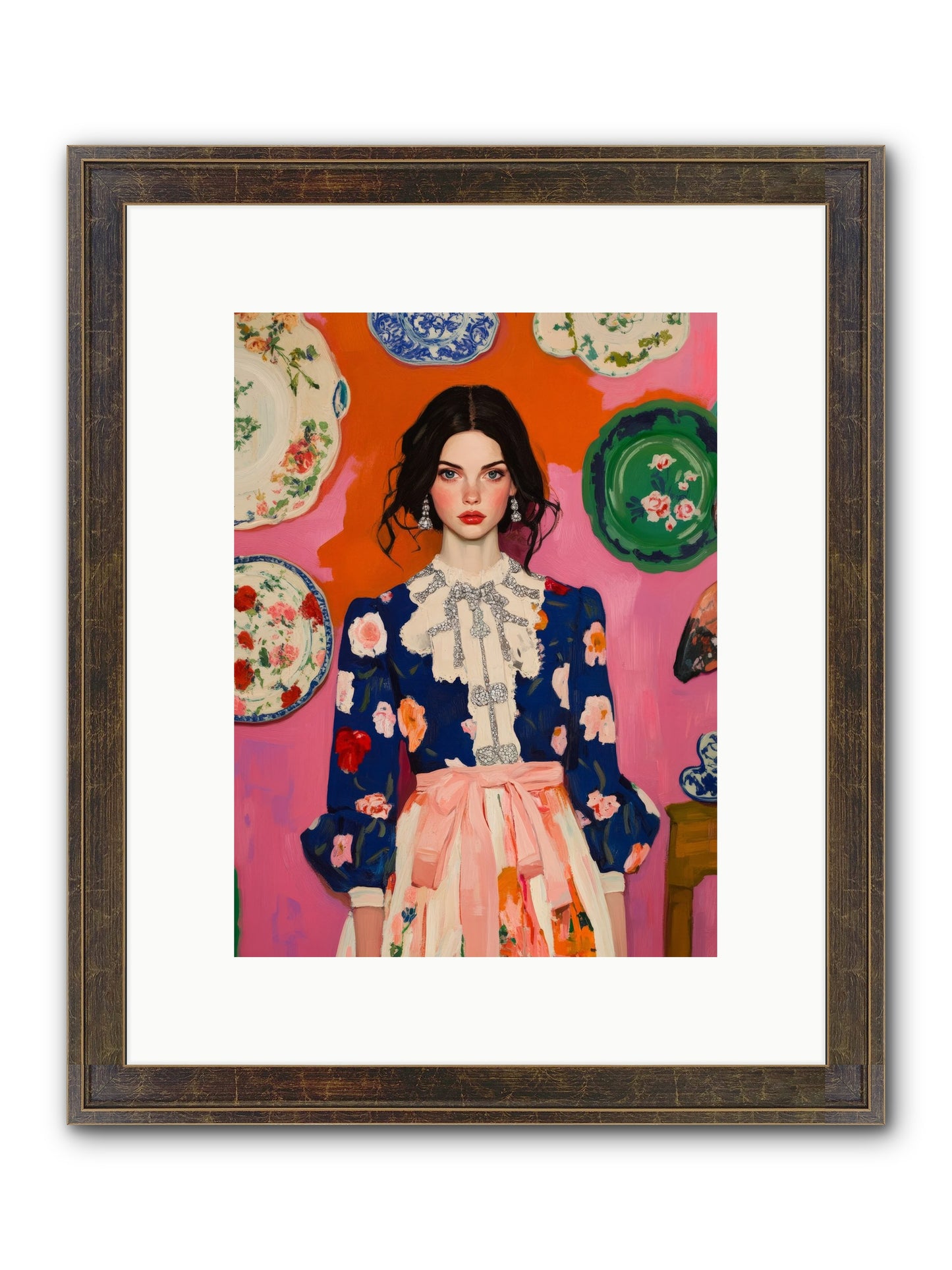 The Queen Anne Society Framed Print - Slimwoods Black/Gold 9x12