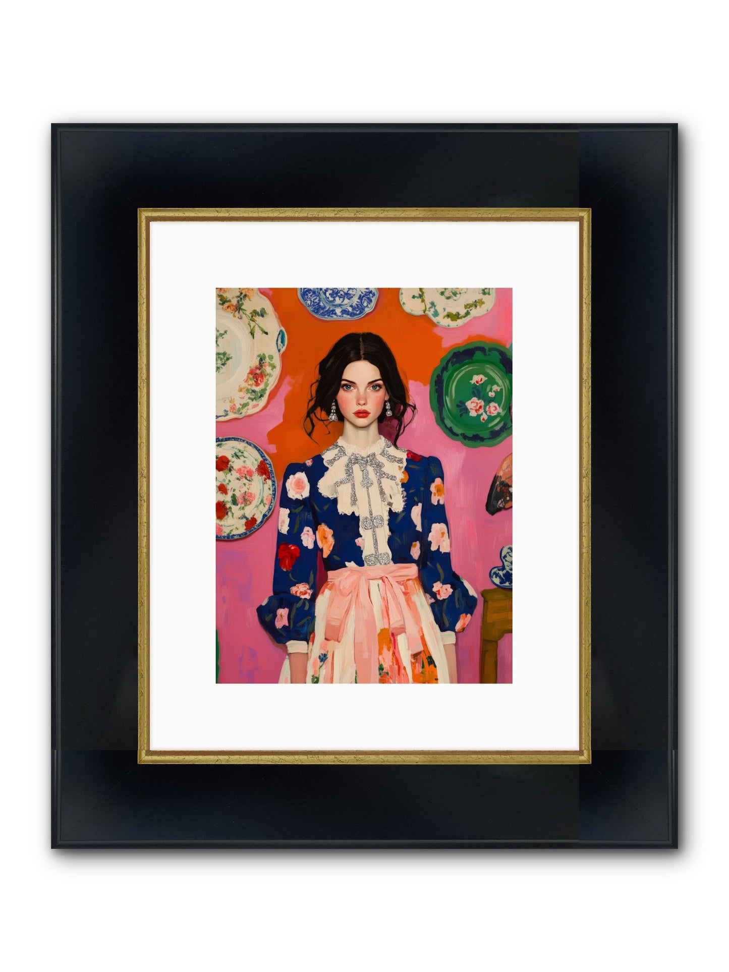 The Queen Anne Society Framed Print - Wide Black w/Gold 9x12