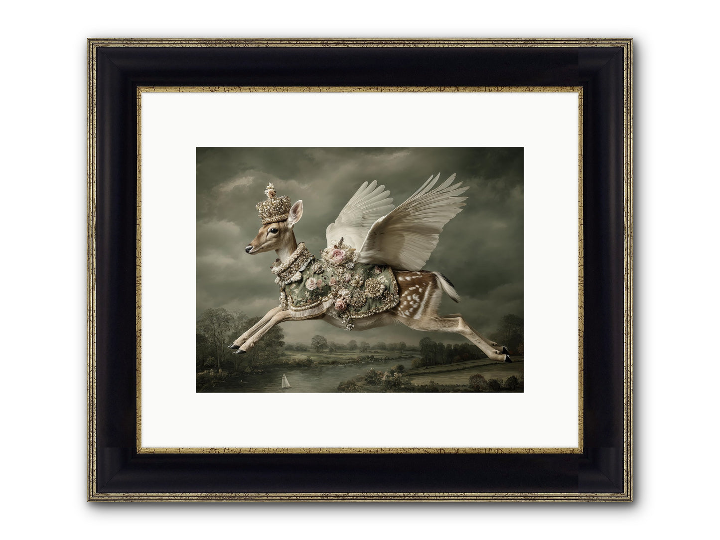 The Quiet Between Bells Framed Print - Black & Gold 12x9