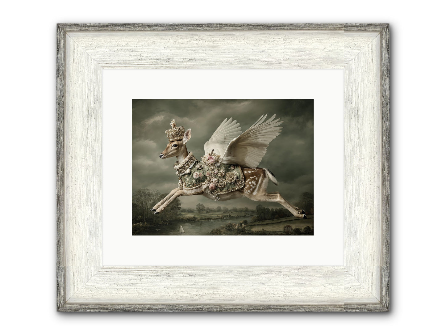 The Quiet Between Bells Framed Print - Driftwood White 12x9