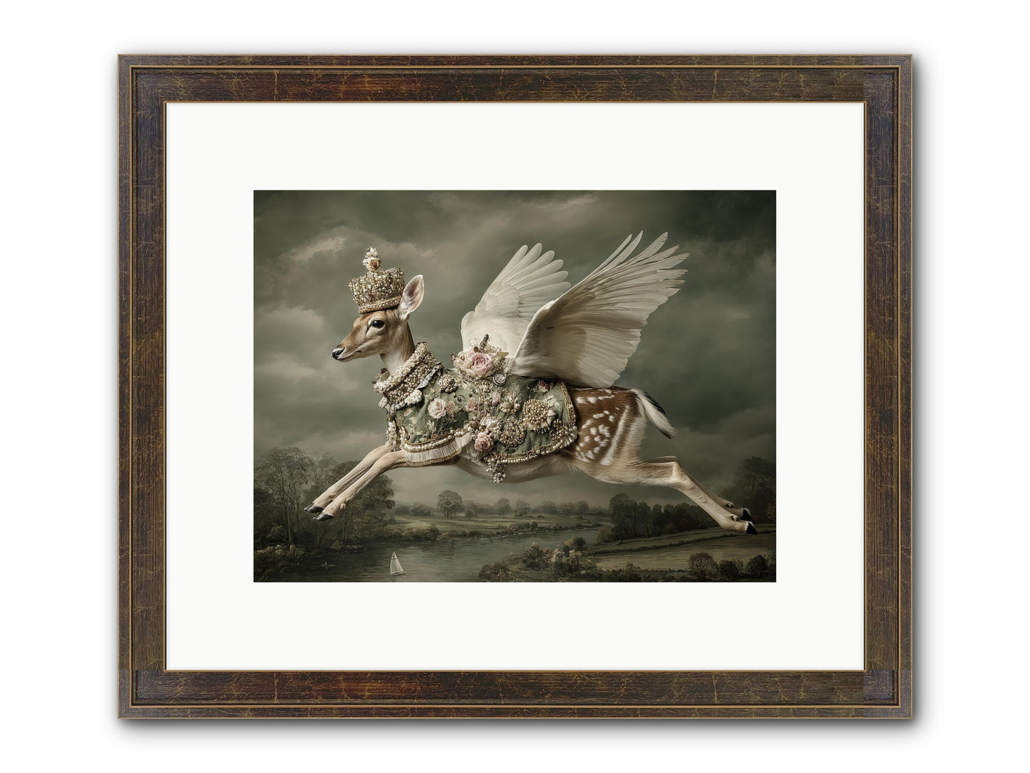 The Quiet Between Bells Framed Print - Slimwoods Black/Gold 12x9