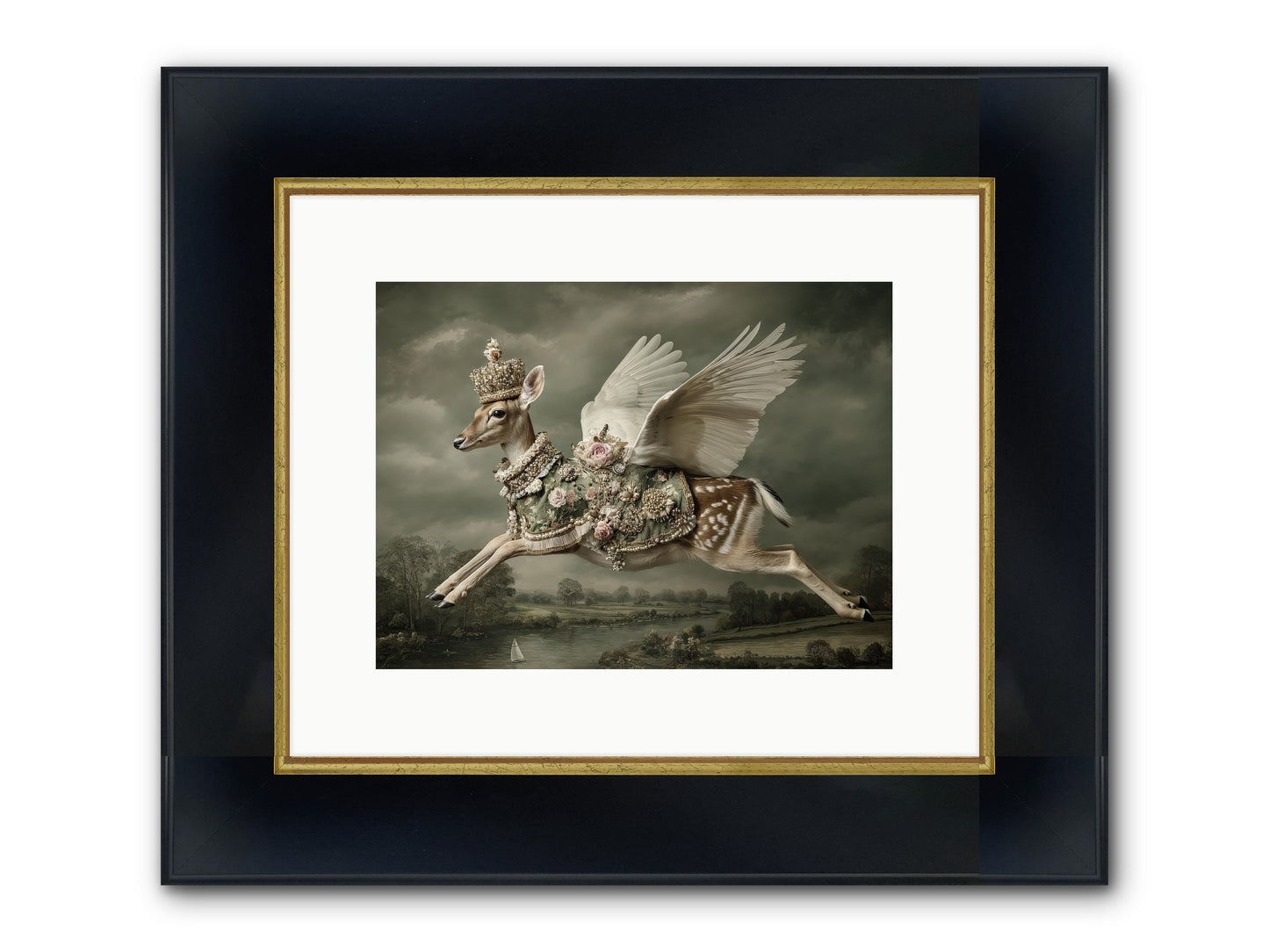 The Quiet Between Bells Framed Print - Wide Black w/Gold 12x9