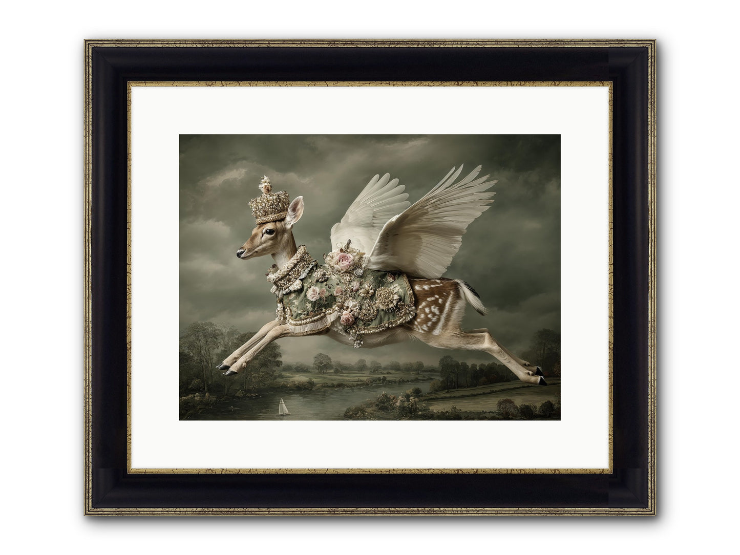 The Quiet Between Bells Framed Print - Black & Gold 16x12