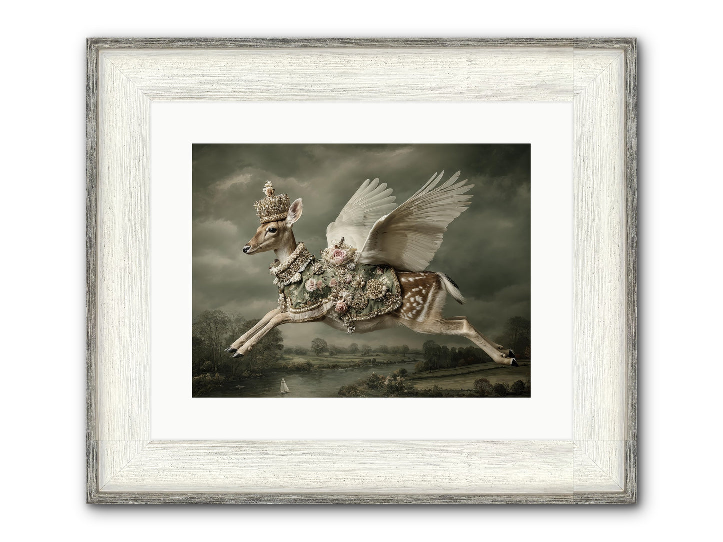 The Quiet Between Bells Framed Print - Driftwood White 16x12