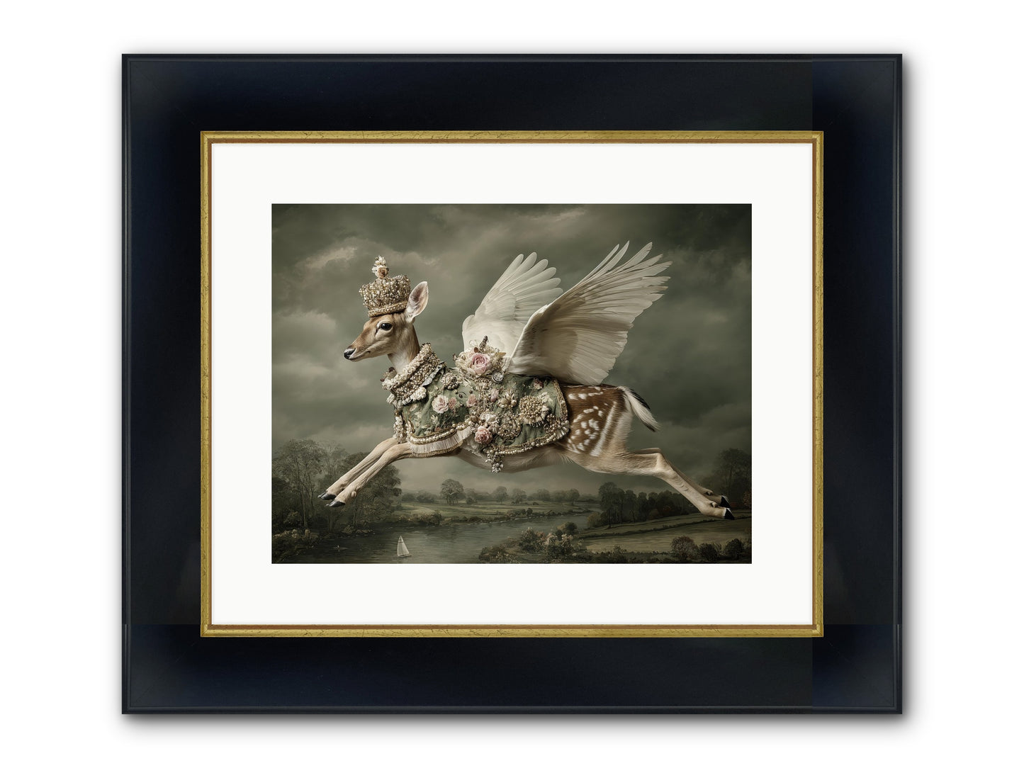 The Quiet Between Bells Framed Print - Wide Black w/Gold 16x12