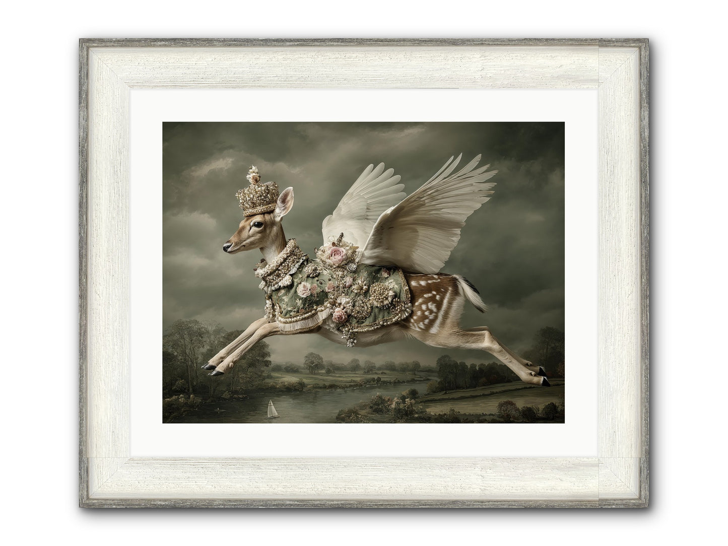 The Quiet Between Bells Framed Print - Driftwood White 24x18