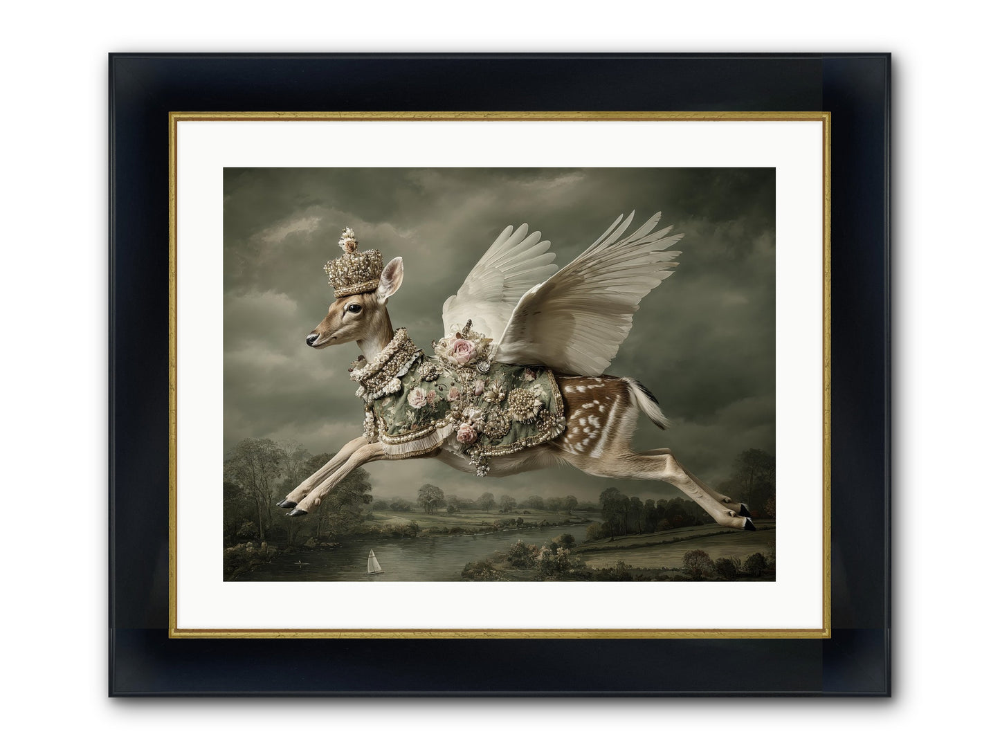 The Quiet Between Bells Framed Print - Wide Black w/Gold 24x18