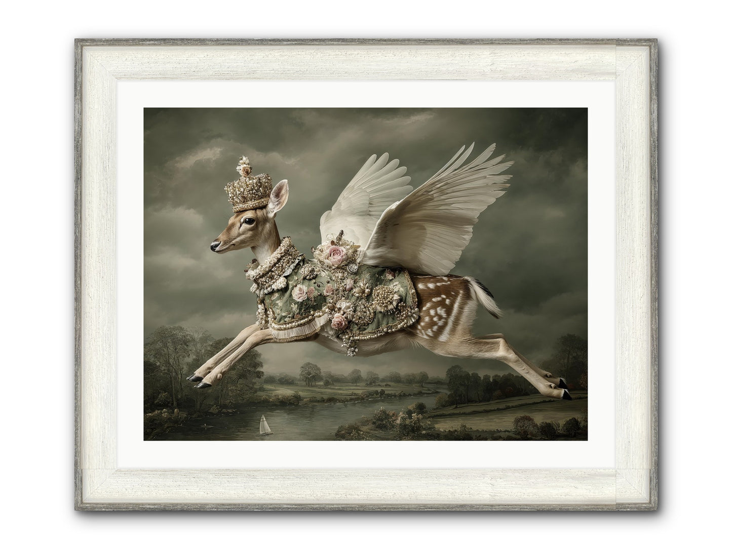 The Quiet Between Bells Framed Print - Driftwood White 32x24