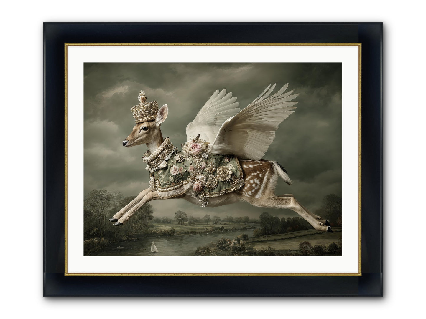 The Quiet Between Bells Framed Print - Wide Black w/Gold 32x24