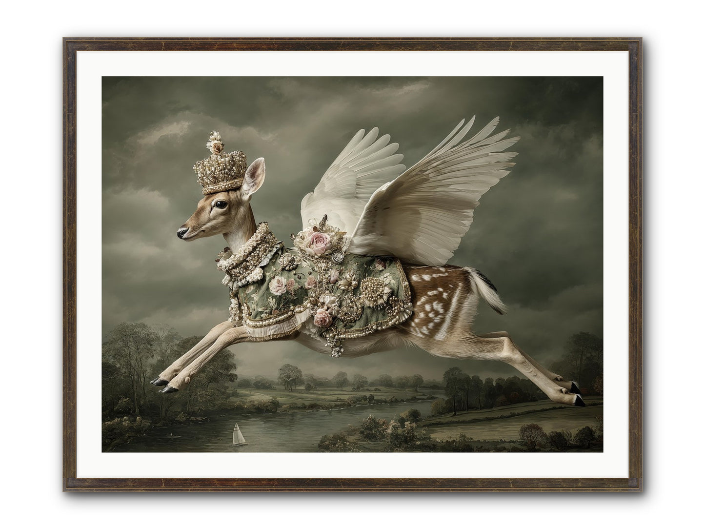 The Quiet Between Bells Framed Print - Slimwoods Black/Gold 40x30