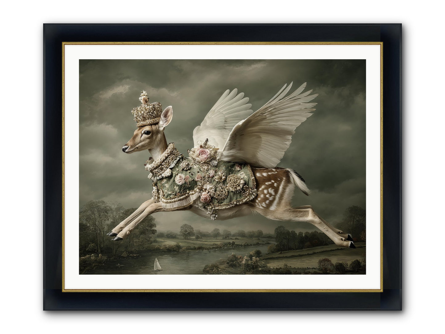 The Quiet Between Bells Framed Print - Wide Black w/Gold 40x30