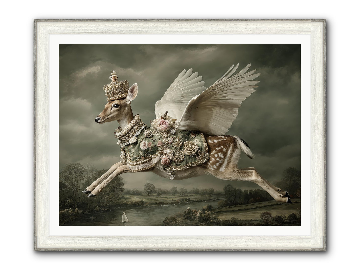 The Quiet Between Bells Framed Print - Driftwood White 48x36