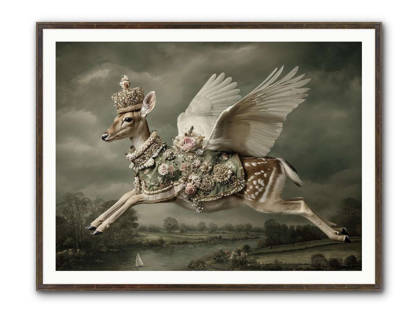 The Quiet Between Bells Framed Print - Slimwoods Black/Gold 48x36