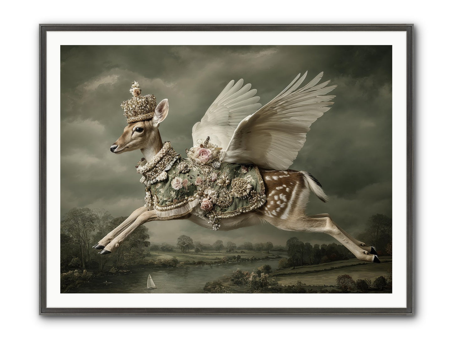 The Quiet Between Bells Framed Print - Slimwoods Black/Silver 48x36