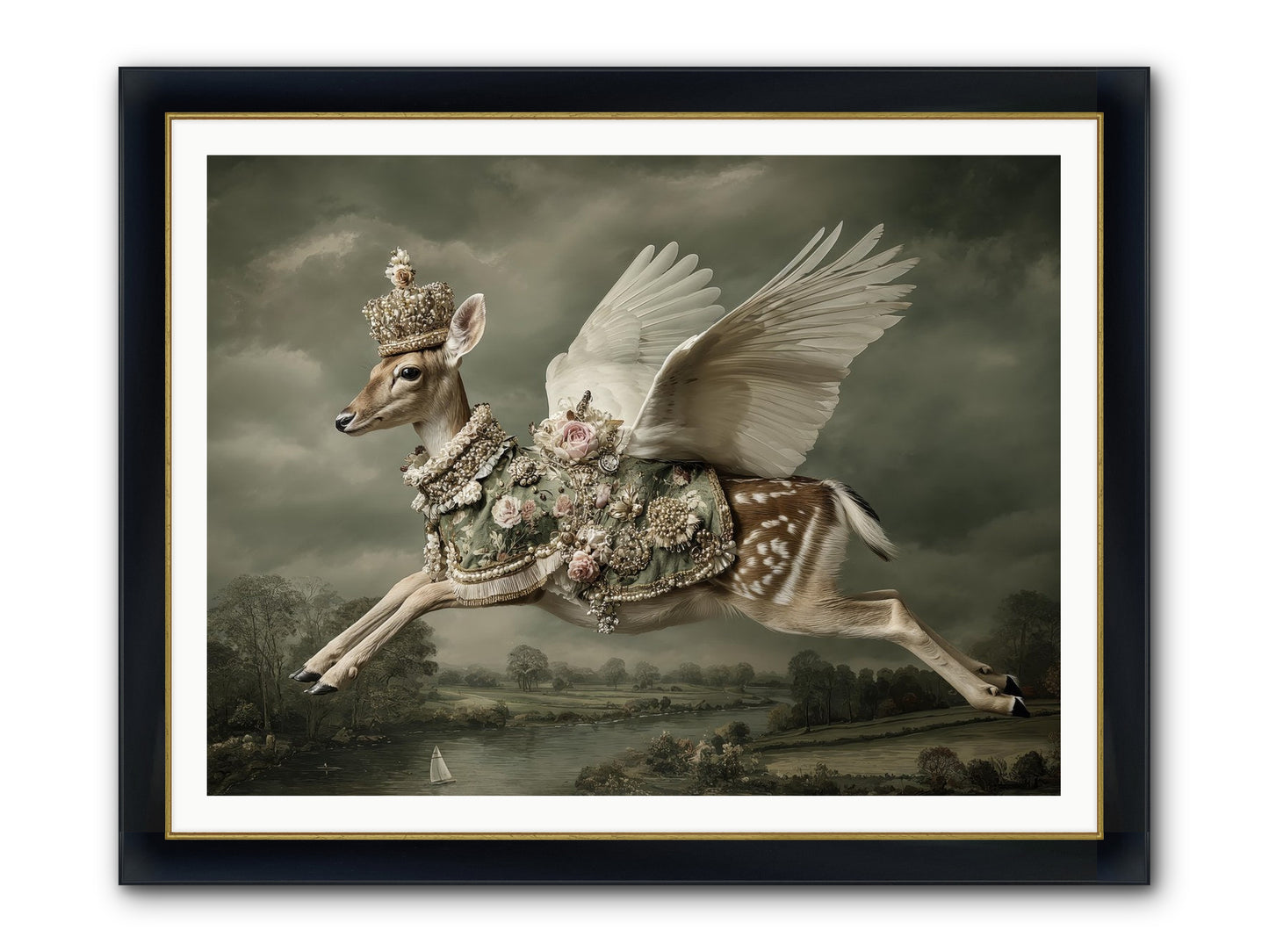 The Quiet Between Bells Framed Print - Wide Black w/Gold 48x36