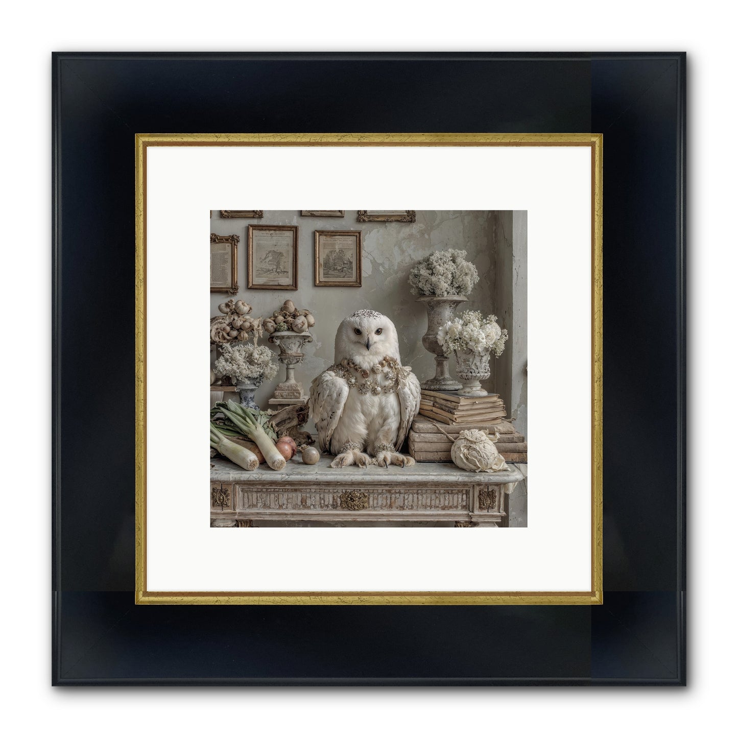 The Quiet Bloom Framed Print - Wide Black w/Gold 10x10