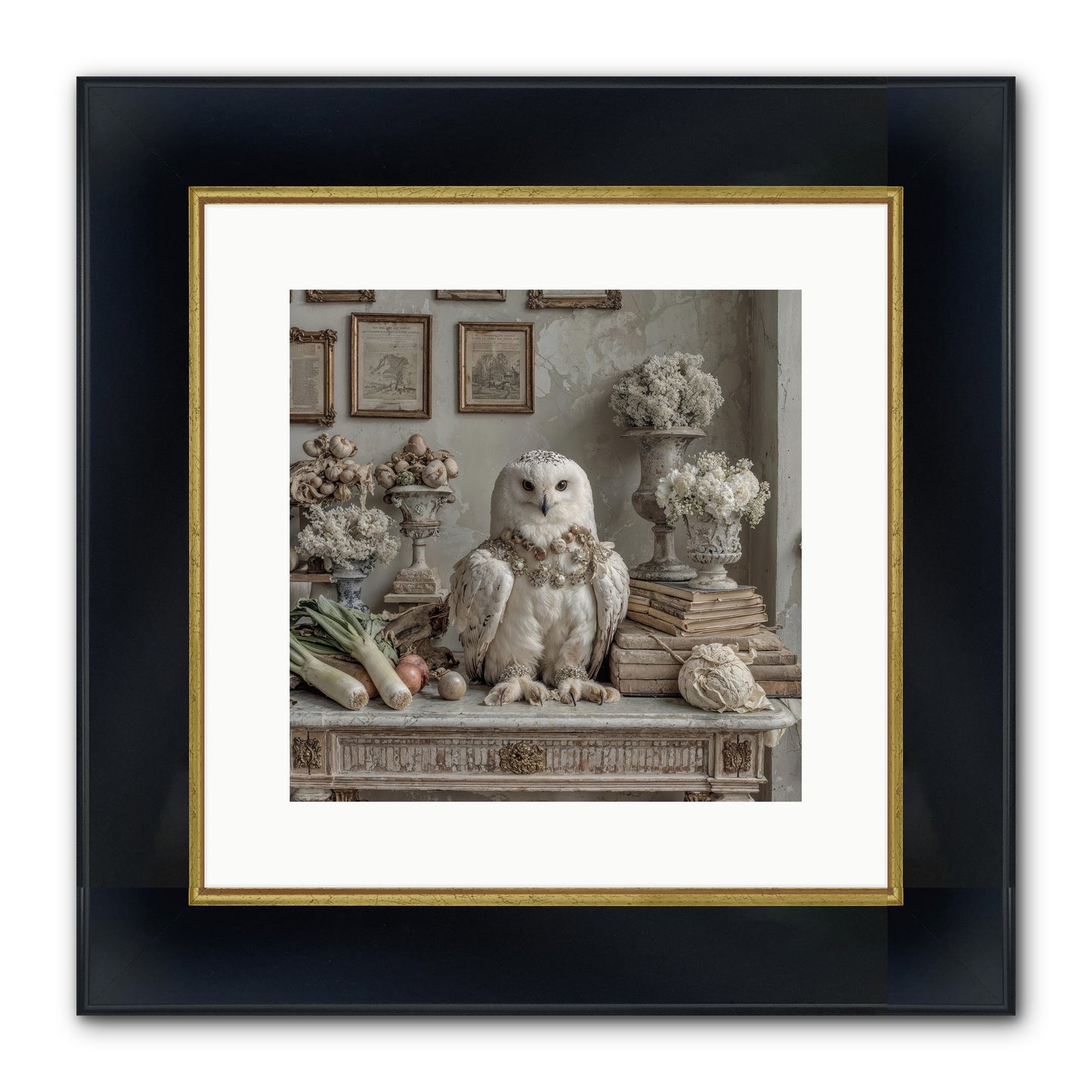The Quiet Bloom Framed Print - Wide Black w/Gold 12x12