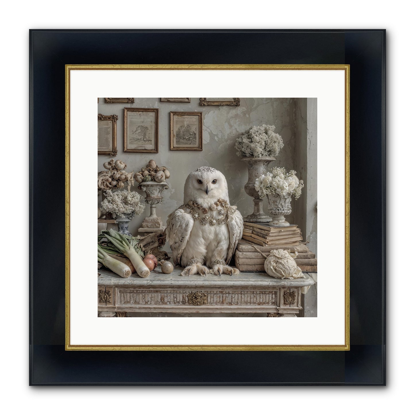 The Quiet Bloom Framed Print - Wide Black w/Gold 16x16