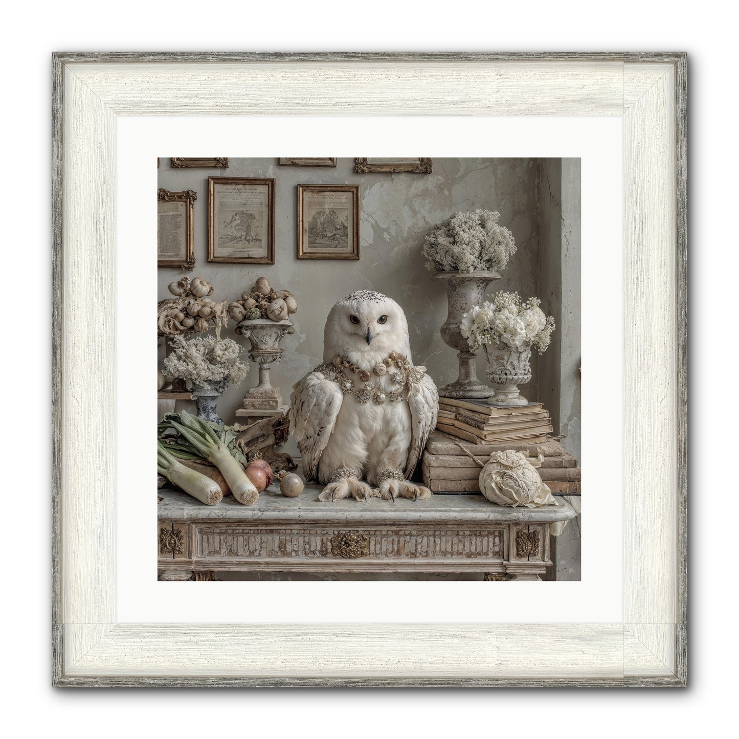 The Quiet Bloom Framed Print - Driftwood White 20x20