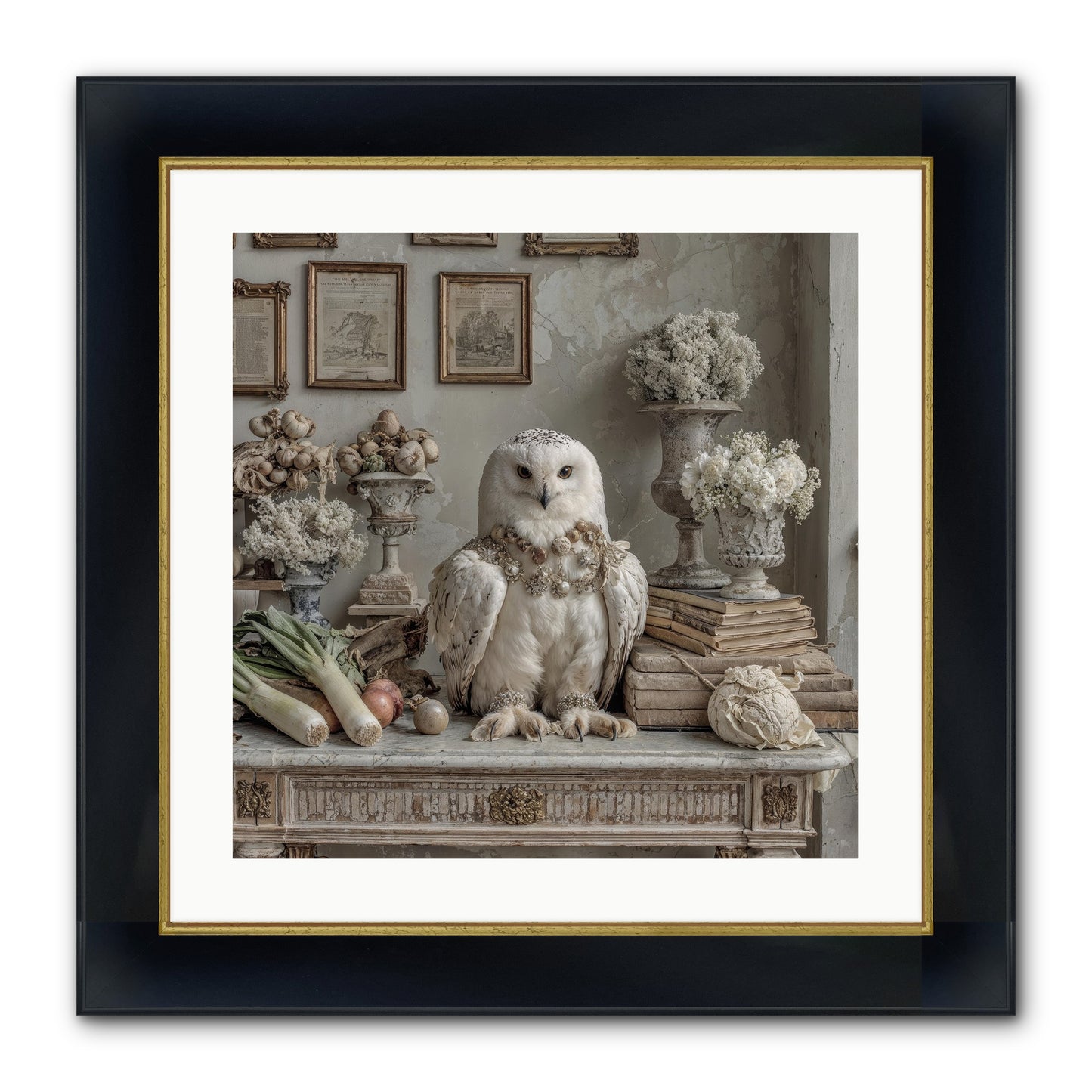 The Quiet Bloom Framed Print - Wide Black w/Gold 20x20