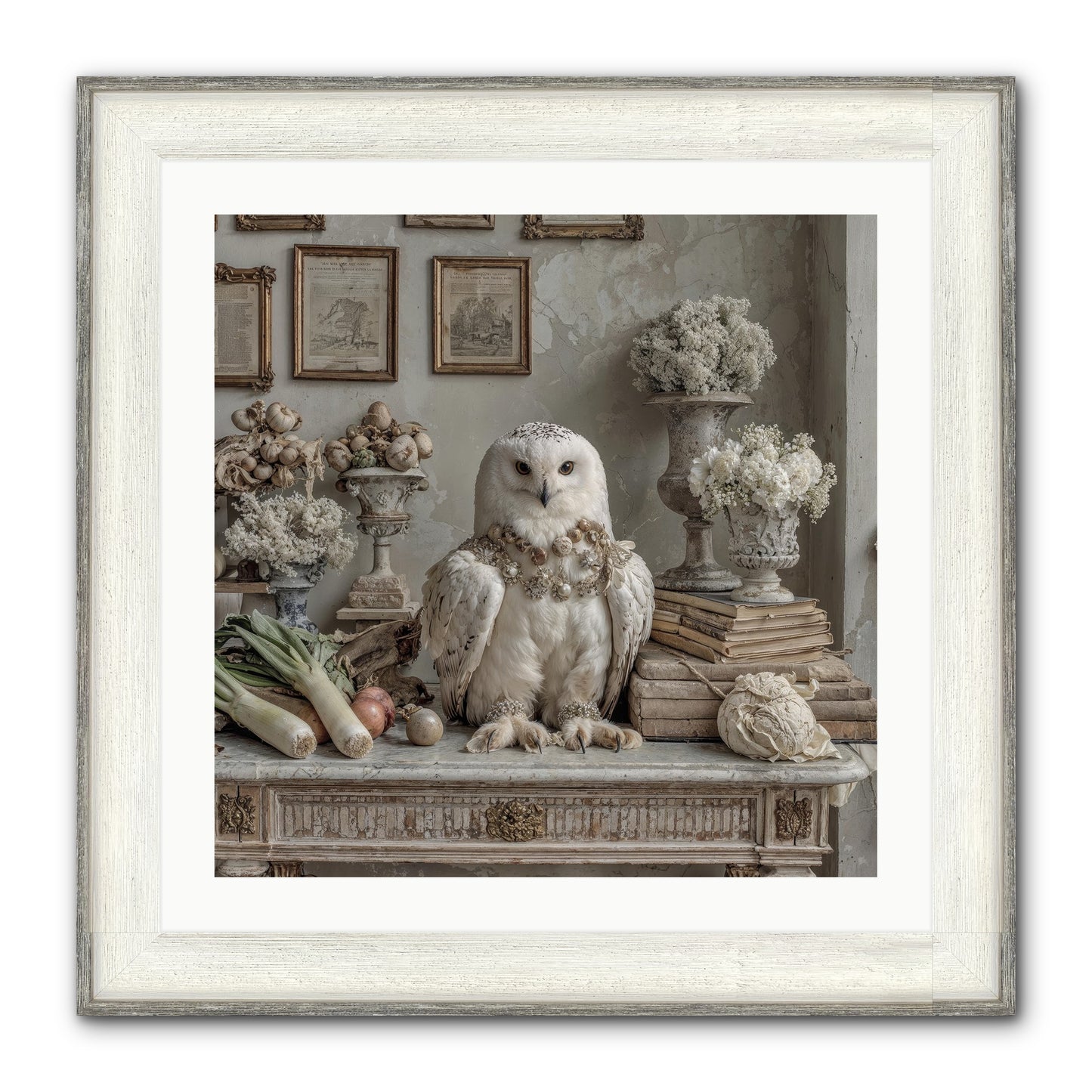 The Quiet Bloom Framed Print - Driftwood White 24x24