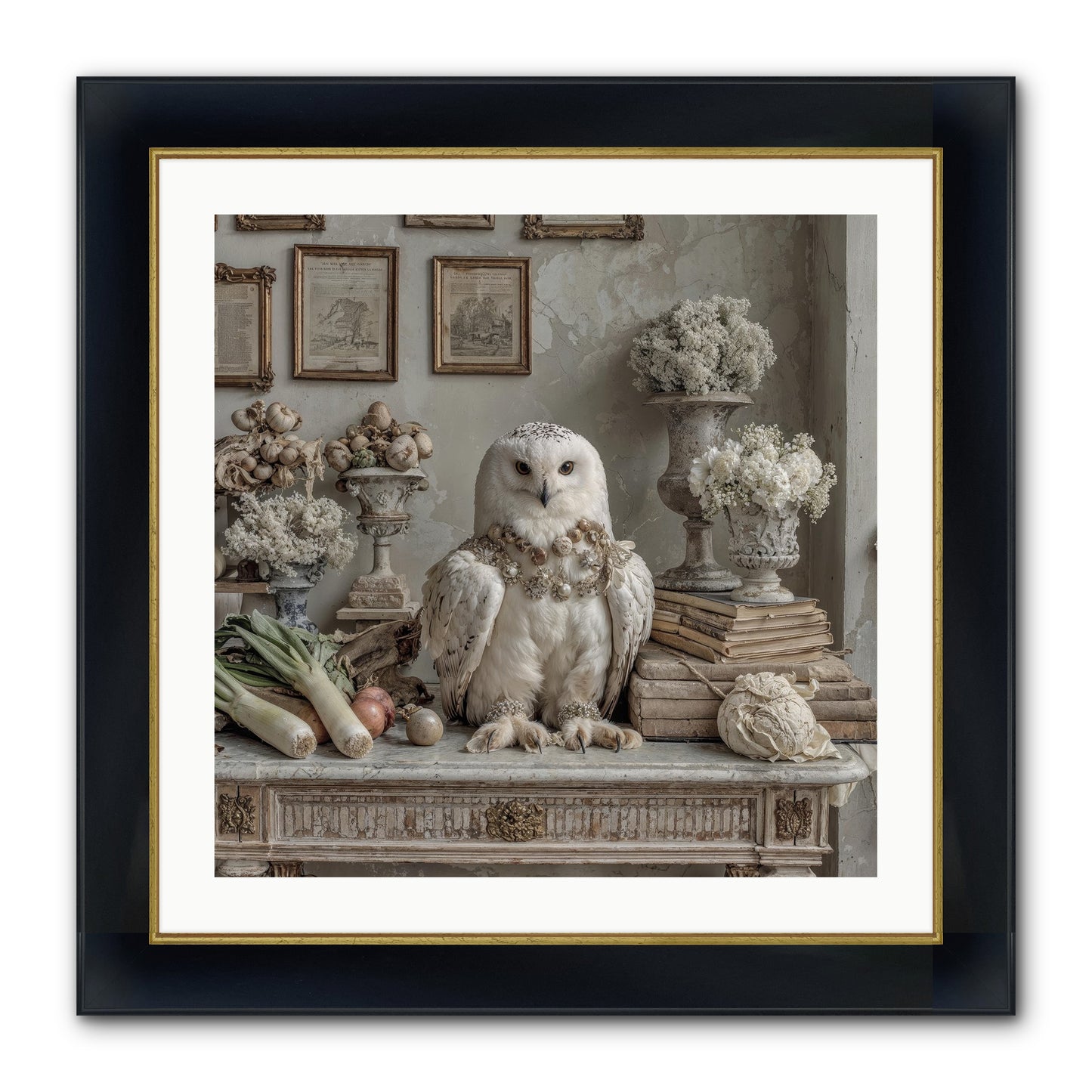 The Quiet Bloom Framed Print - Wide Black w/Gold 24x24