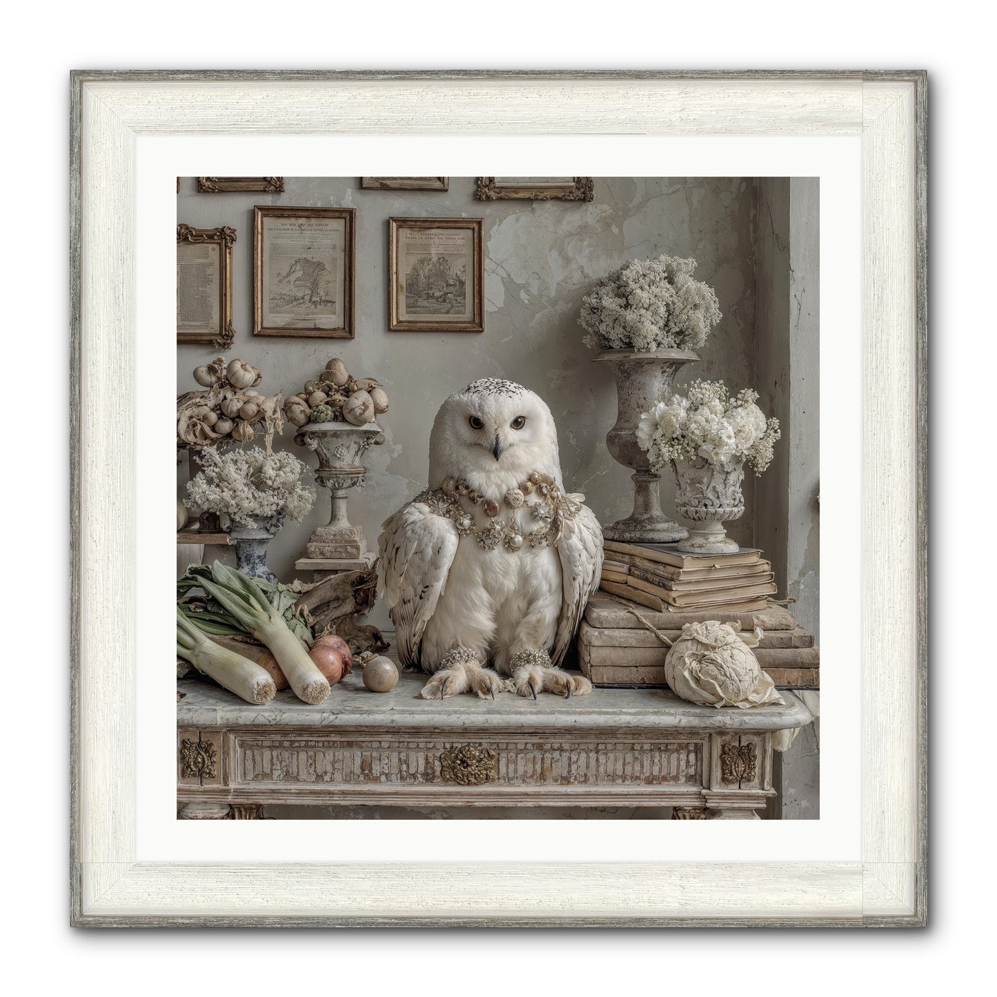 The Quiet Bloom Framed Print - Driftwood White 30x30