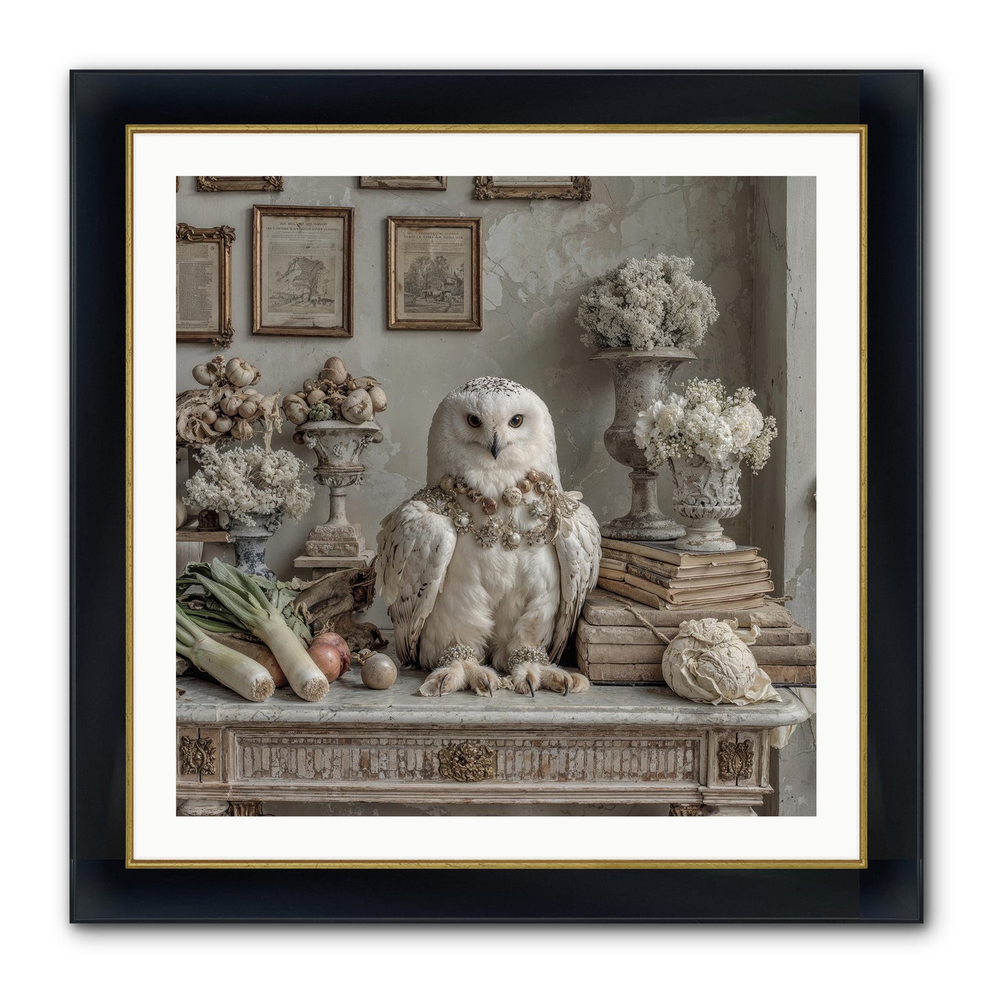 The Quiet Bloom Framed Print - Wide Black w/Gold 30x30
