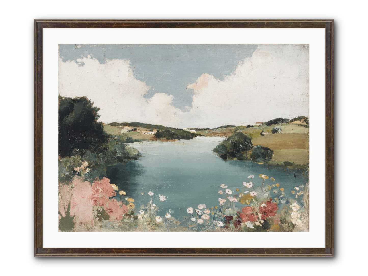The Quiet Lake Framed Print - Slimwoods Black/Gold 32x24