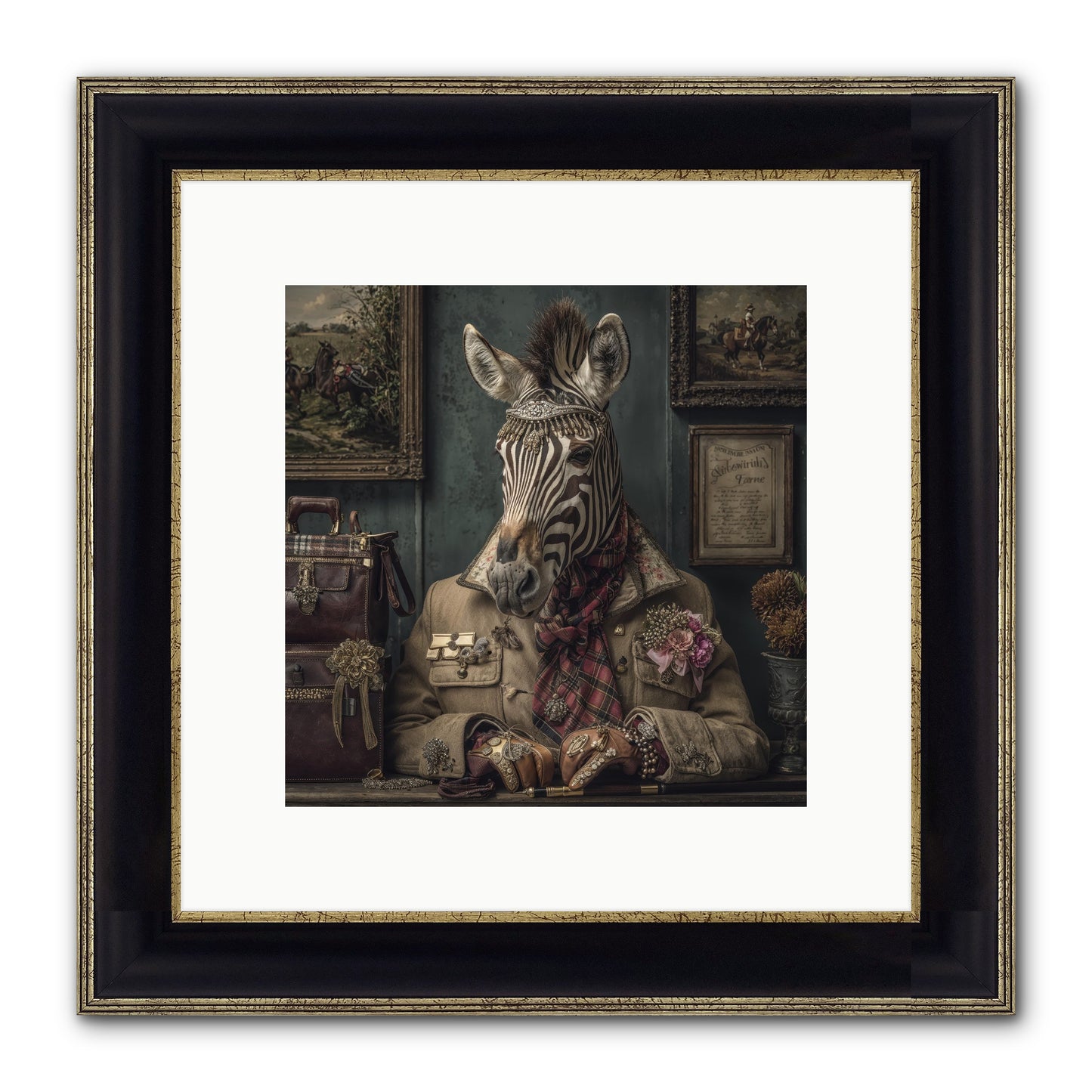 The Quiet Maps Framed Print - Black & Gold 10x10