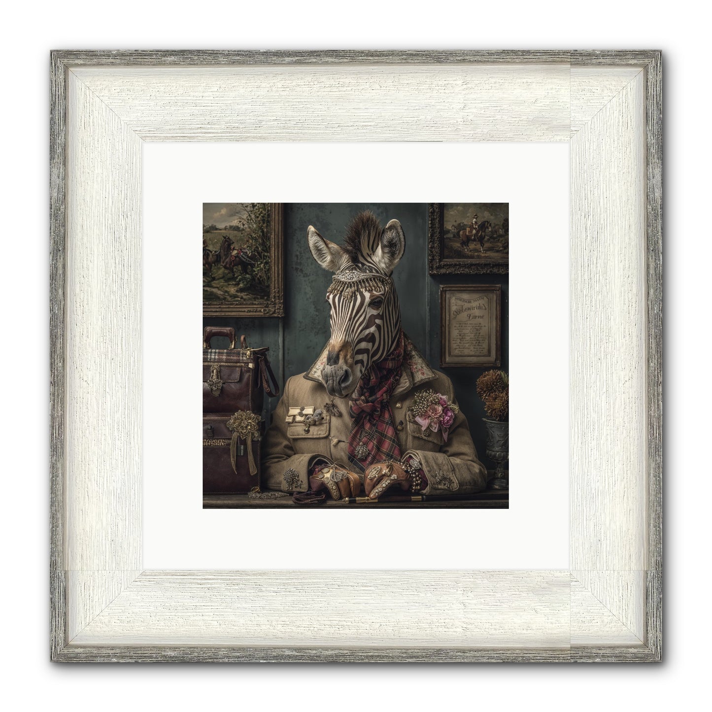 The Quiet Maps Framed Print - Driftwood White 10x10
