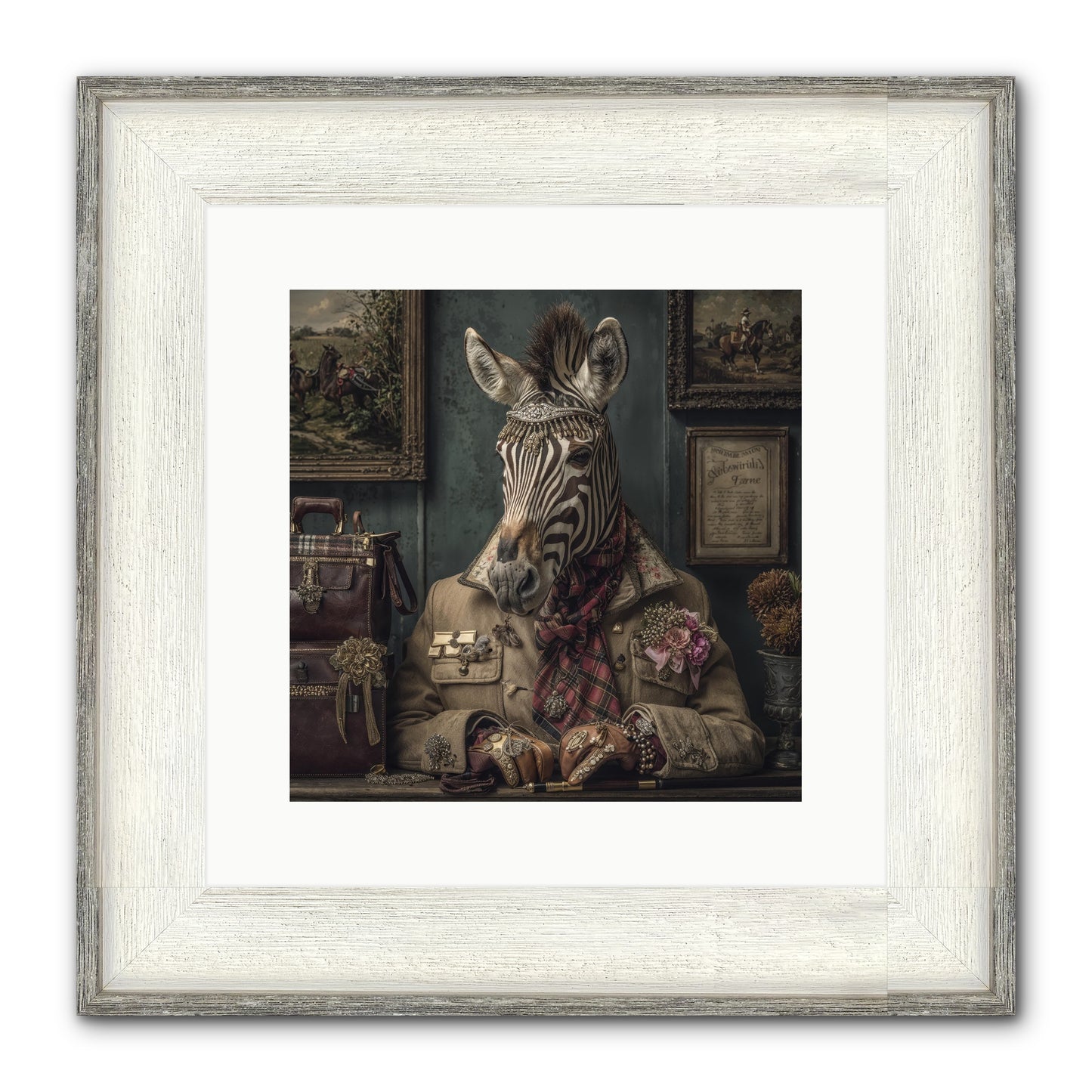 The Quiet Maps Framed Print - Driftwood White 12x12